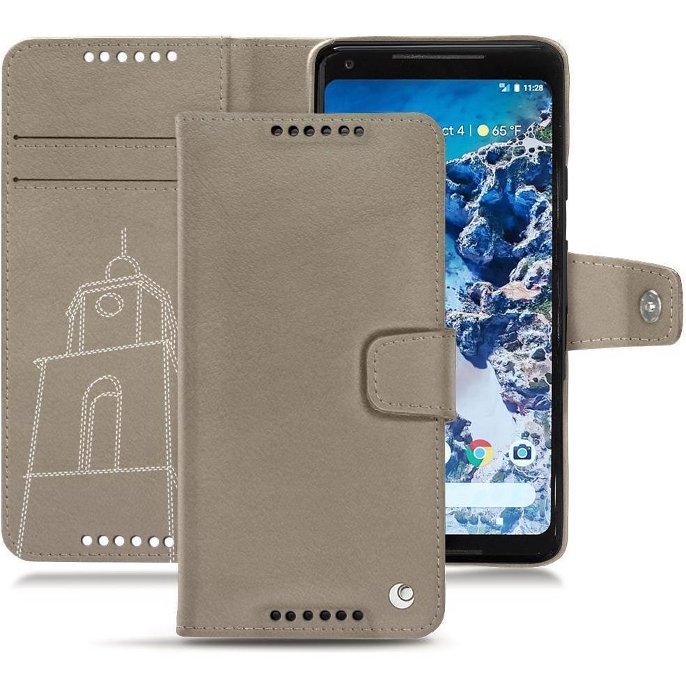 Noreve Lederschutzhülle Wallet (Google Pixel 2 XL), Smartphone Hülle, Beige