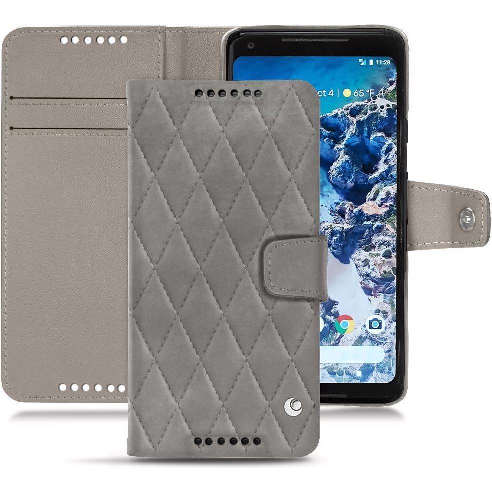 Noreve Lederschutzhülle Wallet (Google Pixel 2 XL), Smartphone Hülle, Grau