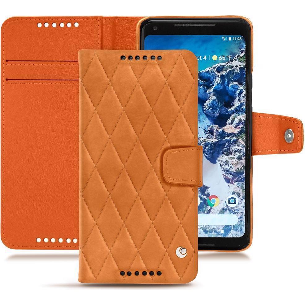 Noreve Lederschutzhülle Wallet (Google Pixel 2 XL), Smartphone Hülle, Orange