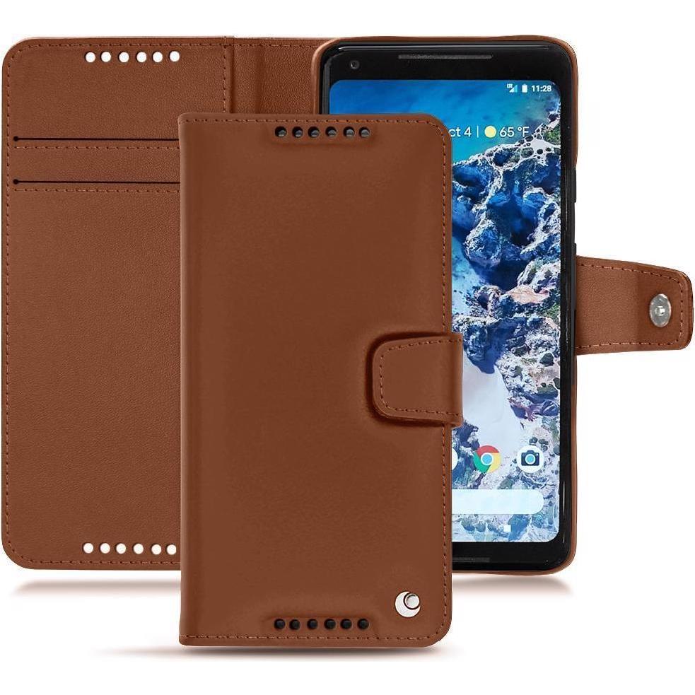 Noreve Lederschutzhülle Wallet (Google Pixel 2 XL), Smartphone Hülle, Braun
