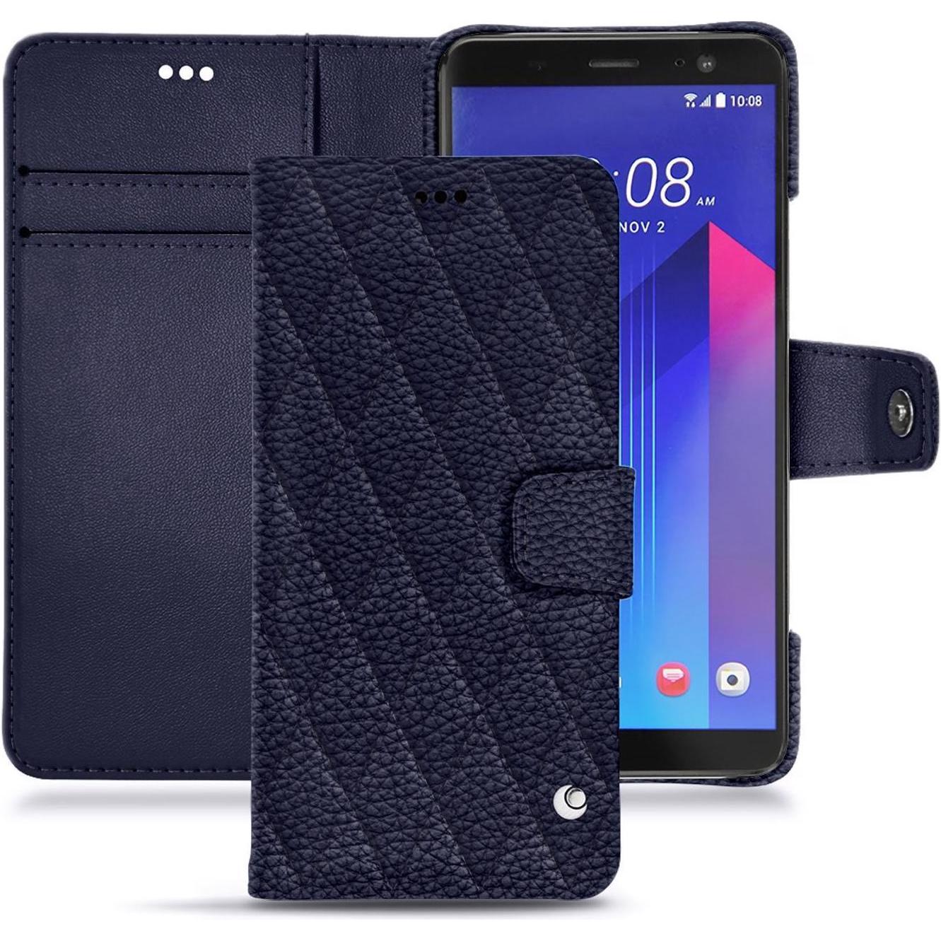 Noreve Lederschutzhülle Wallet (HTC U11+), Smartphone Hülle, Violett