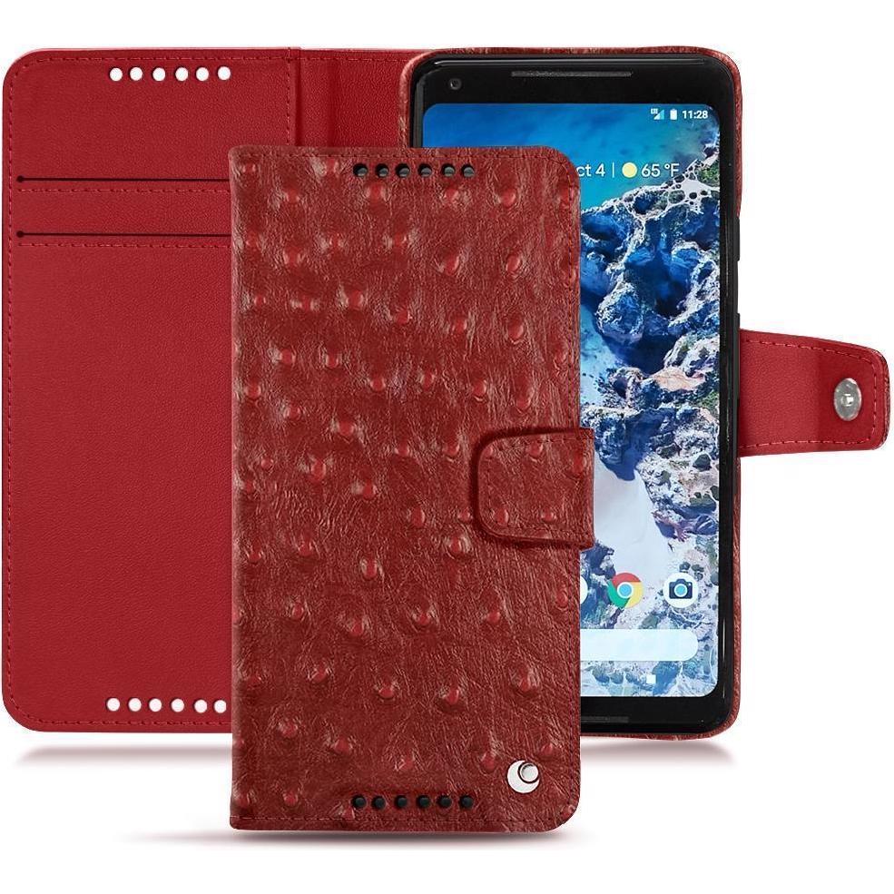 Noreve Lederschutzhülle Wallet (Google Pixel 2 XL), Smartphone Hülle, Rot