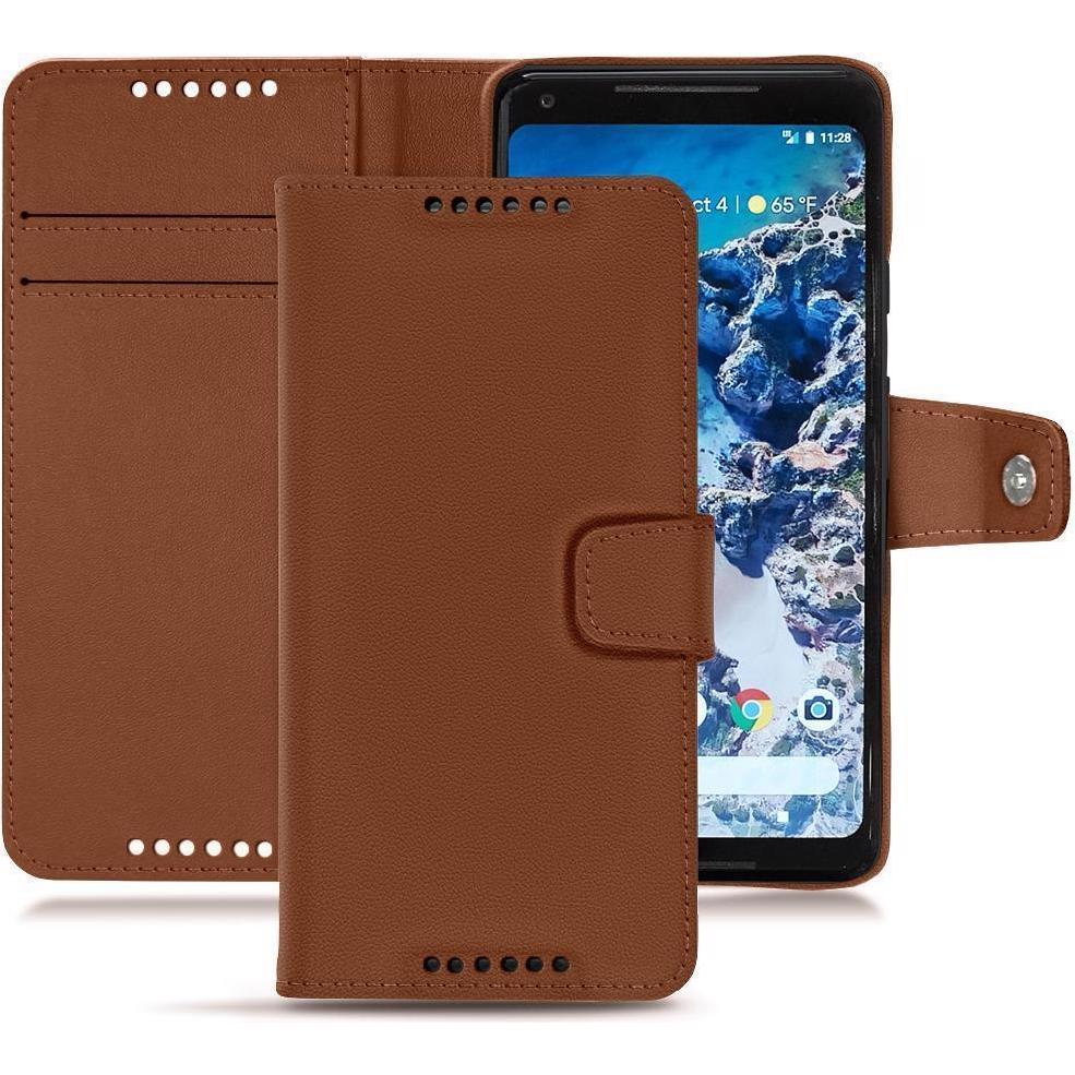 Noreve Lederschutzhülle Wallet (Google Pixel 2 XL), Smartphone Hülle, Braun