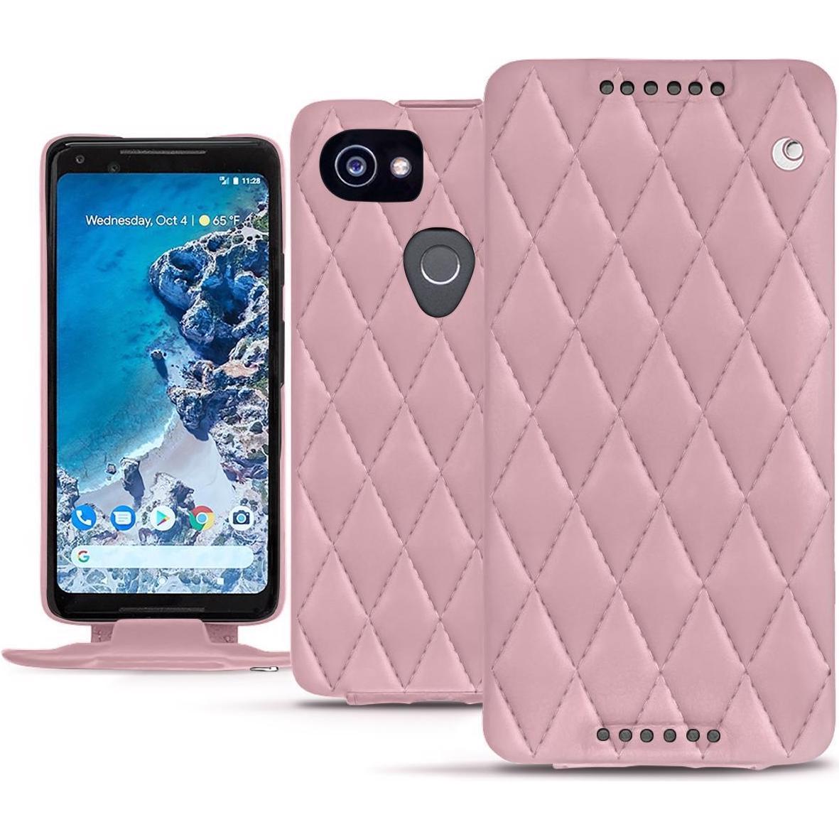 Noreve Lederschutzhülle vertikal (Google Pixel 2 XL), Smartphone Hülle, Rosa