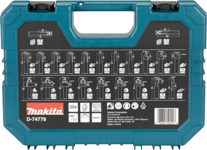 Actual product image Makita D-74778 (19 mm, 12 mm, 16 mm, 10 mm, 6.35 mm, 22.2 mm, 8 mm, 12.7 mm, 31.8 millimetres, 17.3 millimetres, 25.4 mm)