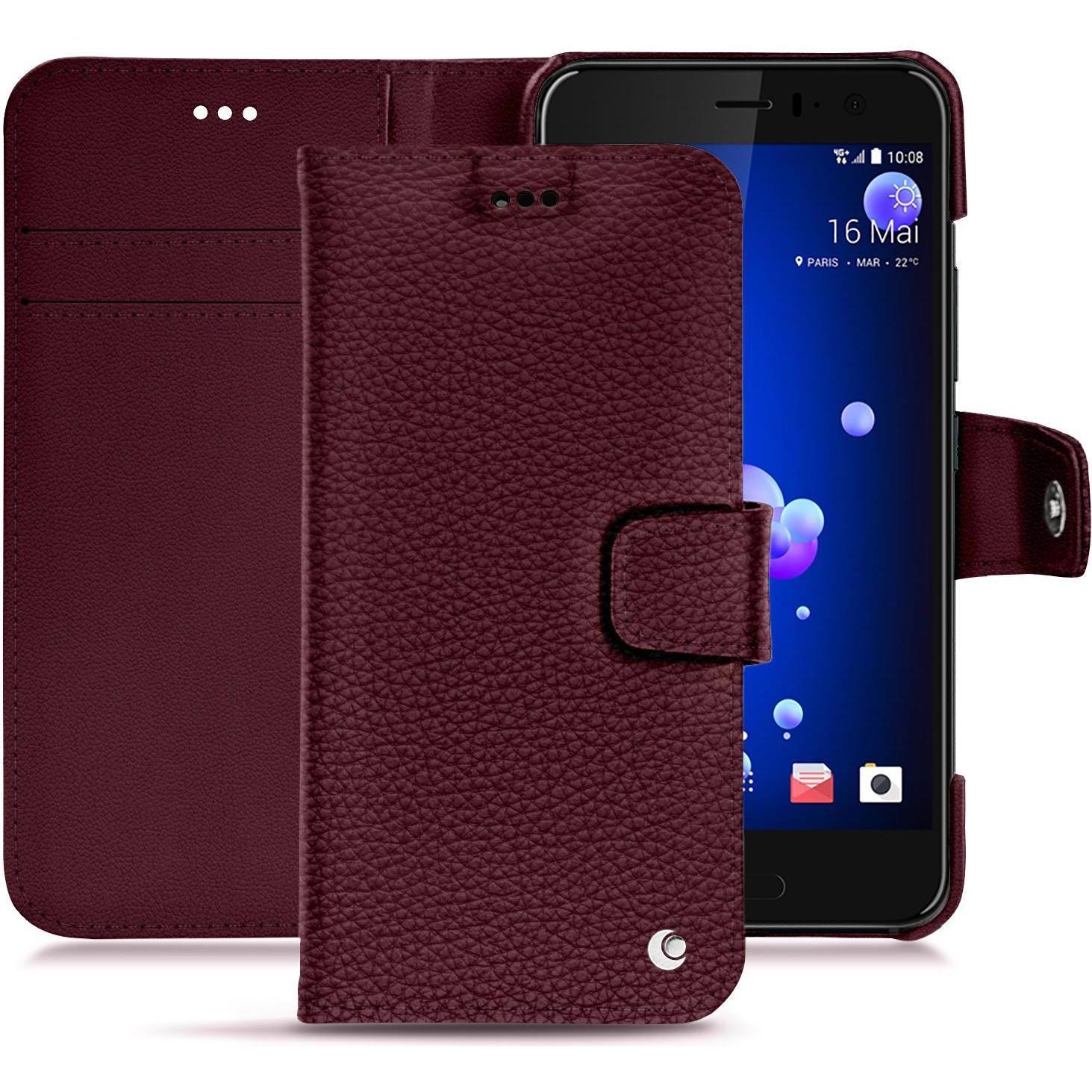 Noreve Lederschutzhülle Wallet (HTC U11), Smartphone Hülle, Violett