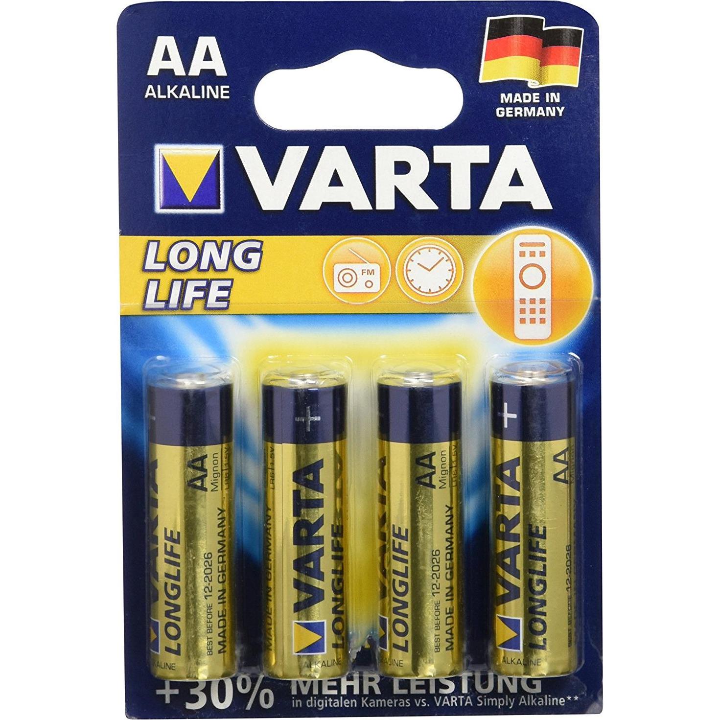 Varta Longlife (4 Stk., AA, 2800 mAh), Batterien + Akkus
