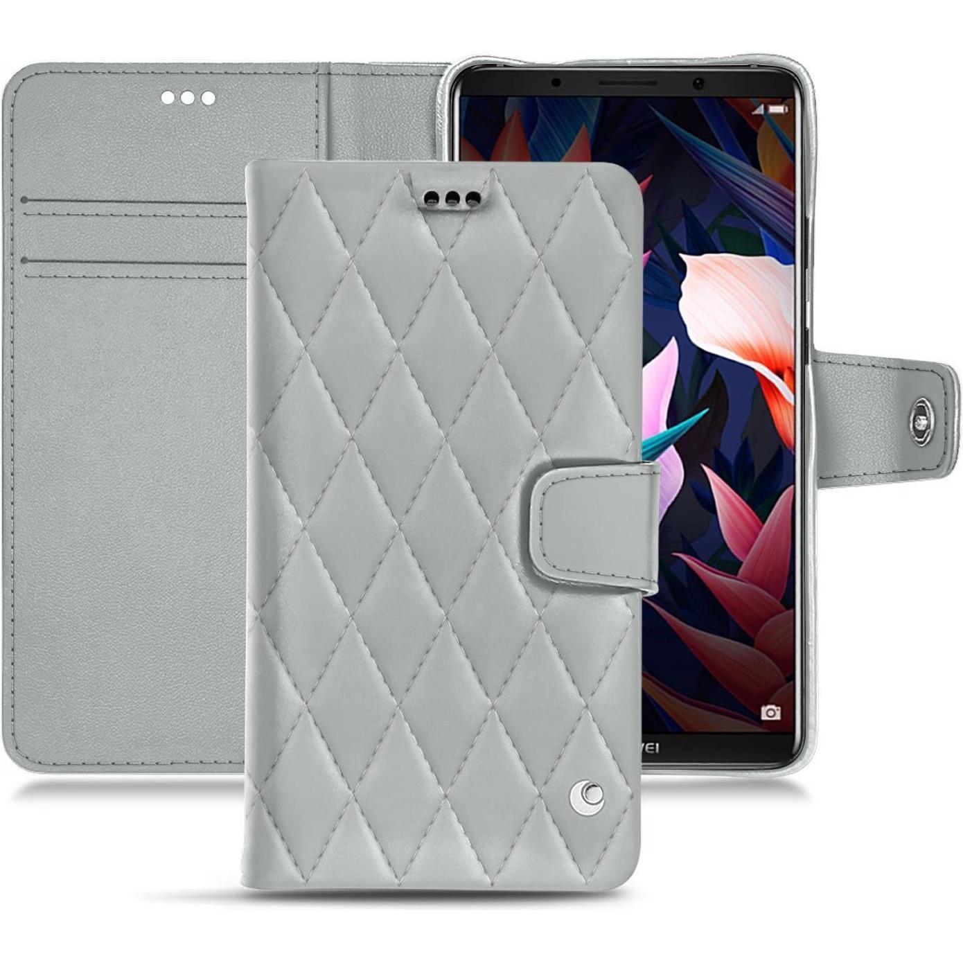 Noreve Lederschutzhülle Wallet (Huawei Mate 10 Pro), Smartphone Hülle, Grau