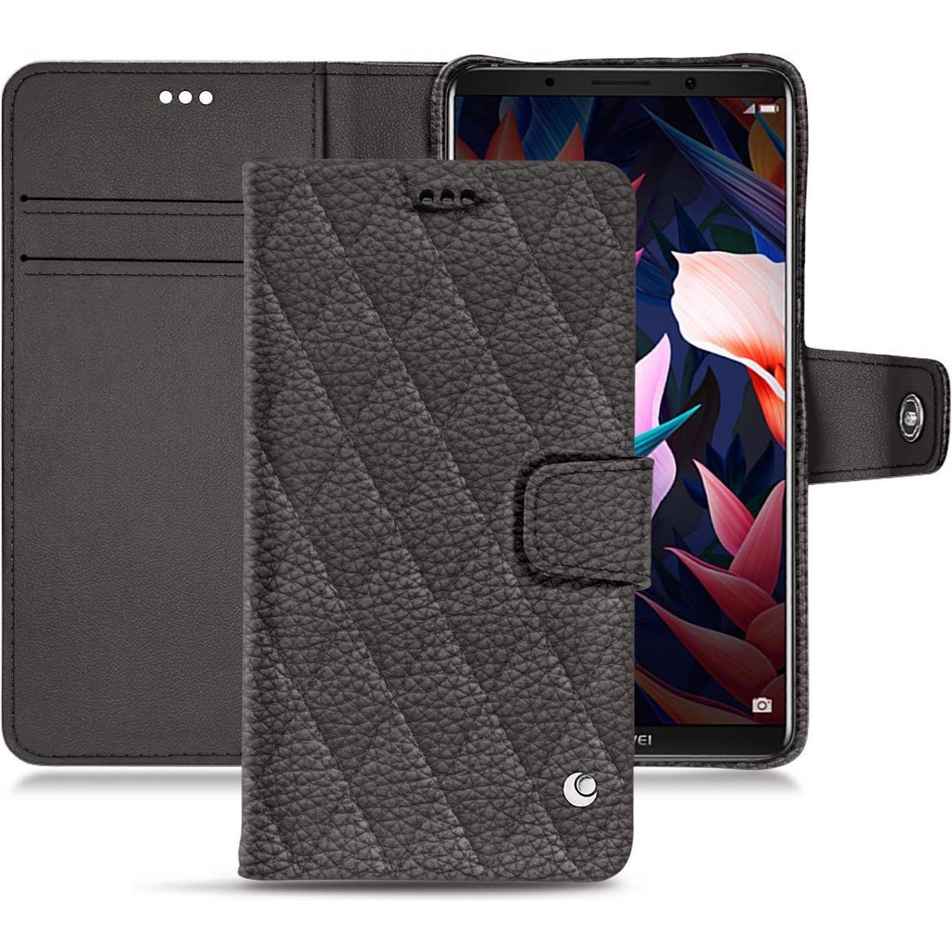 Noreve Lederschutzhülle Wallet (Huawei Mate 10 Pro), Smartphone Hülle, Grau
