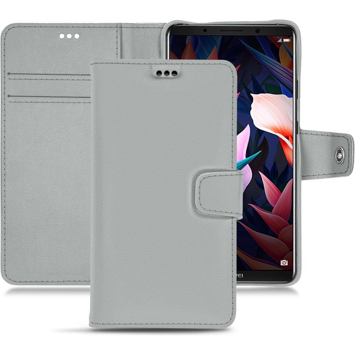 Noreve Lederschutzhülle Wallet (Huawei Mate 10 Pro), Smartphone Hülle, Grau