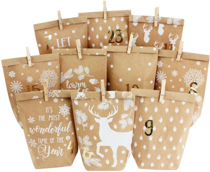 Papierdrachen Craft Set 24 Printed Bags w Clips (21 - 22)