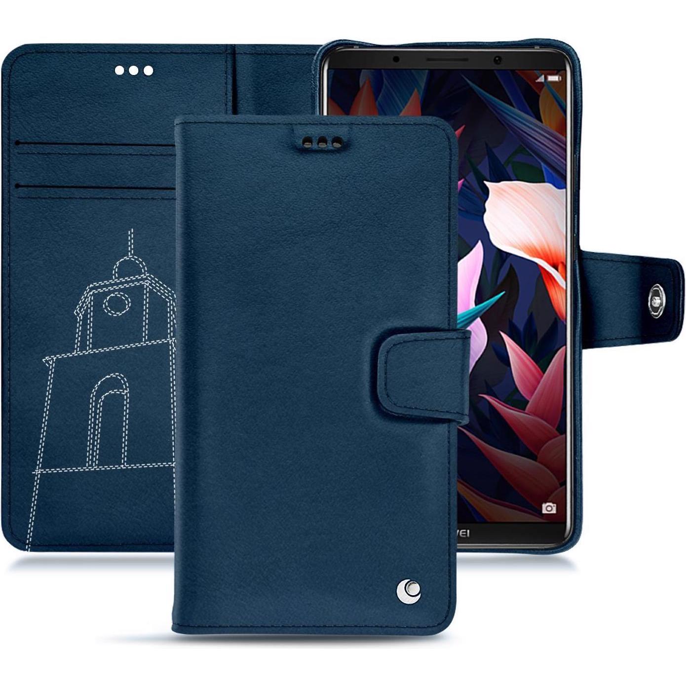 Noreve Lederschutzhülle Wallet (Huawei Mate 10 Pro), Smartphone Hülle, Blau