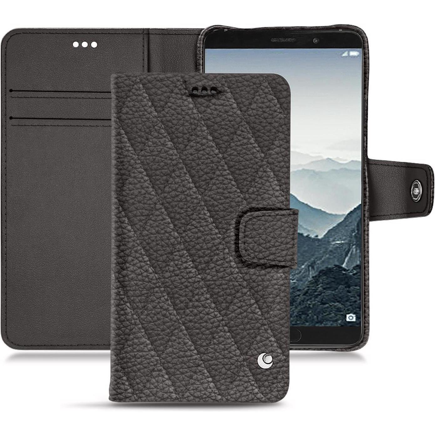 Noreve Lederschutzhülle Wallet (Huawei Mate 10), Smartphone Hülle, Grau