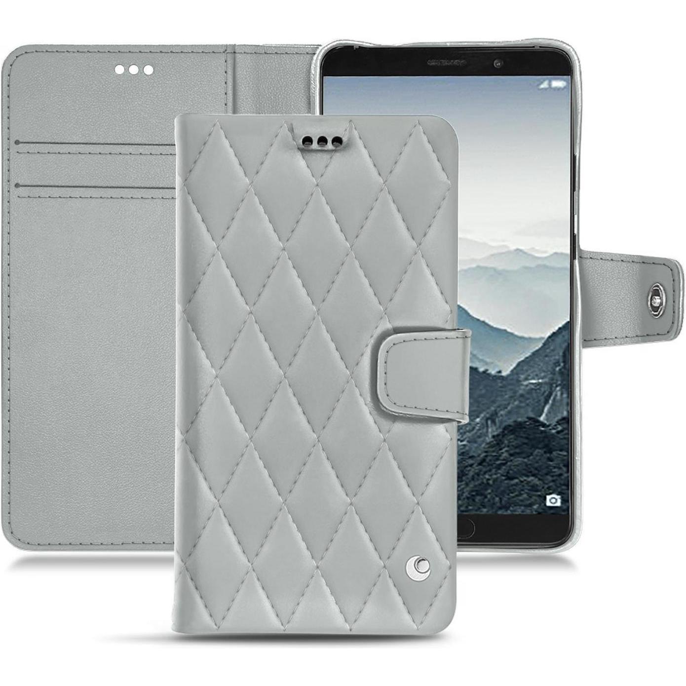 Noreve Lederschutzhülle Wallet (Huawei Mate 10), Smartphone Hülle, Grau