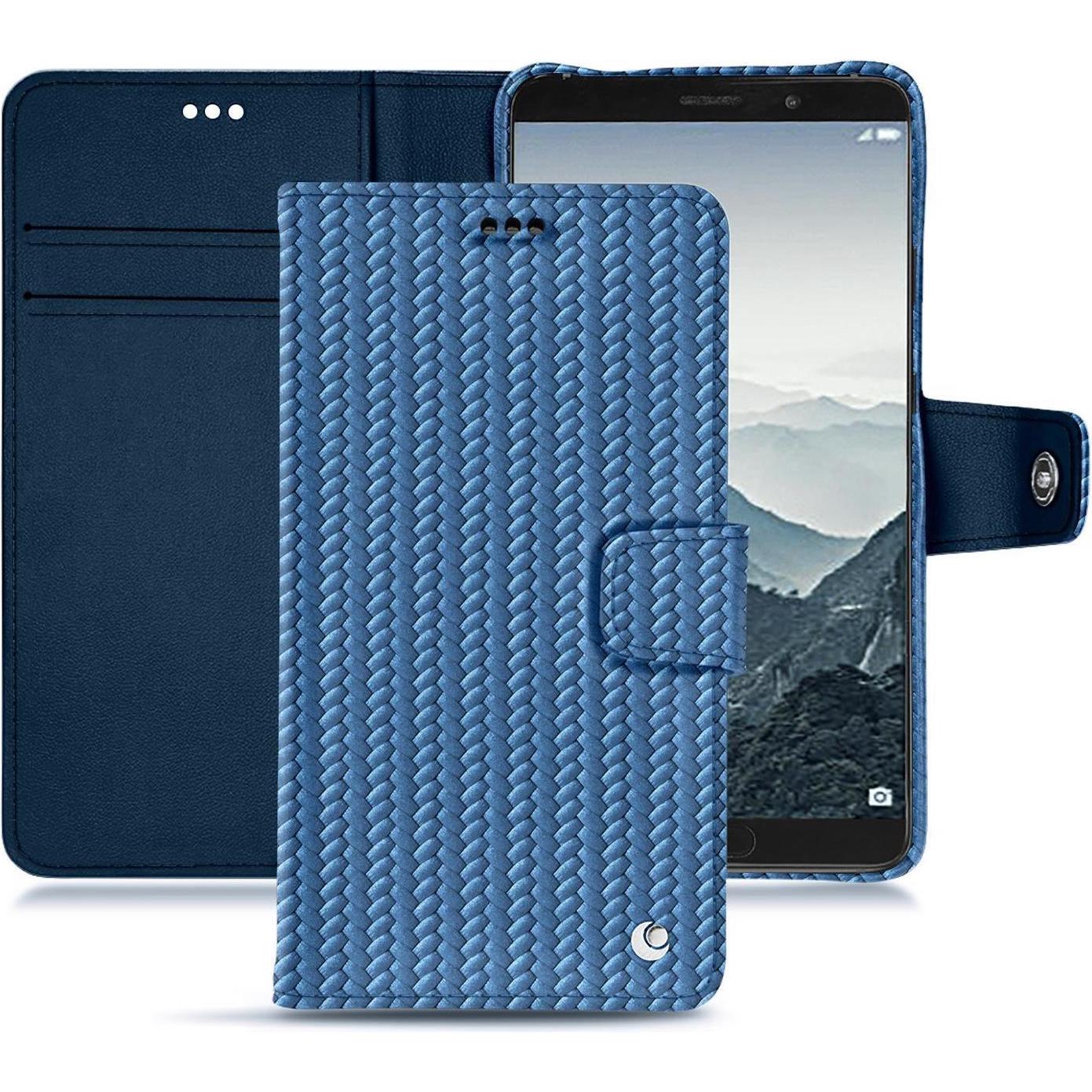 Noreve Lederschutzhülle Wallet (Huawei Mate 10), Smartphone Hülle, Blau