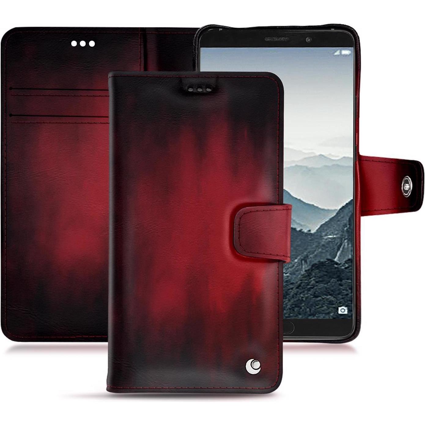 Noreve Lederschutzhülle Wallet (Huawei Mate 10), Smartphone Hülle, Rot