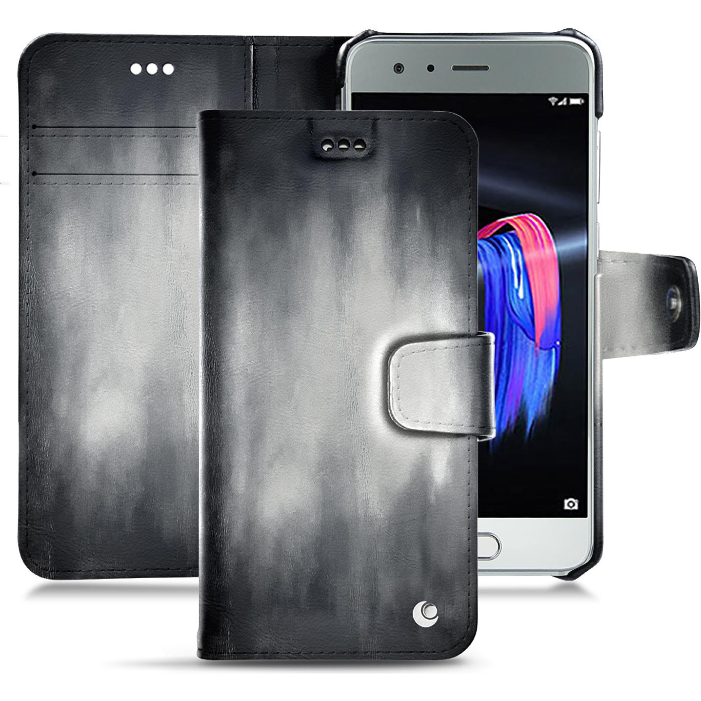 Thumbnail - Noreve Lederschutzhülle Wallet (Honor 9), Smartphone Hülle, Grau