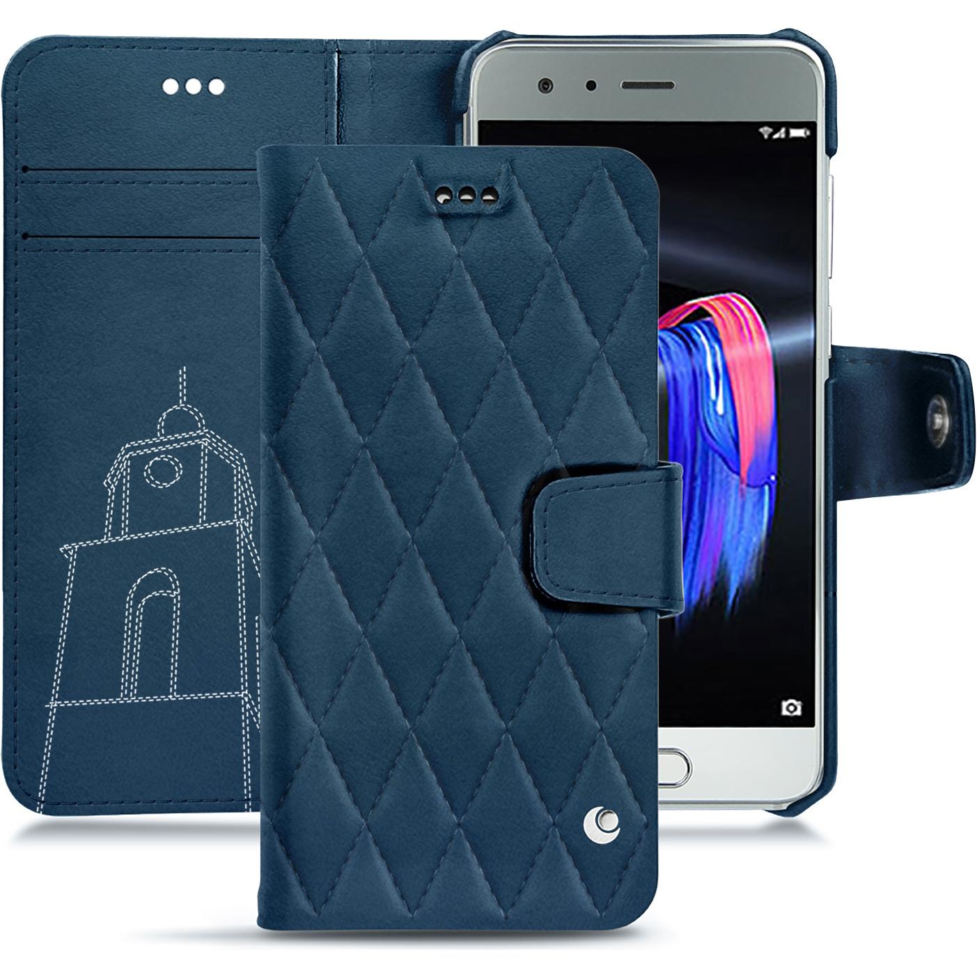 Noreve Lederschutzhülle Wallet (Honor 9), Smartphone Hülle, Blau