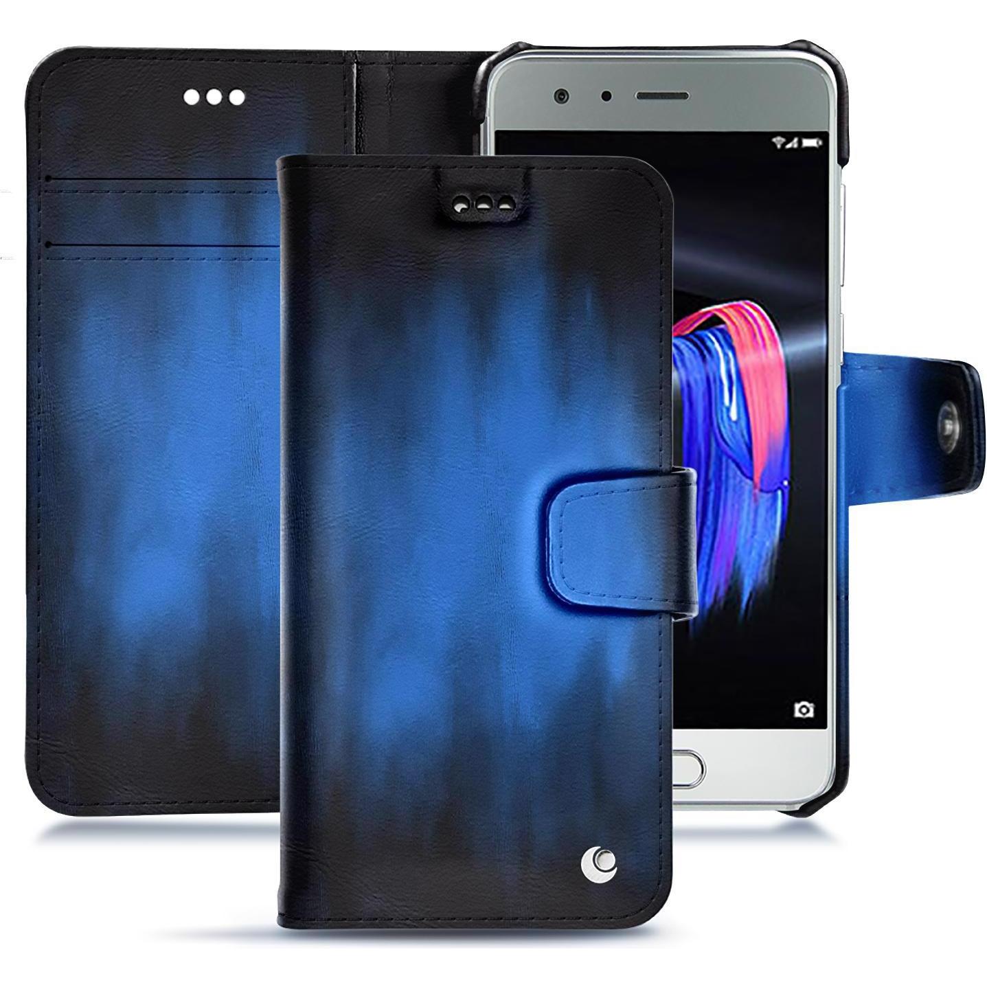 Noreve Lederschutzhülle vertikal (Honor 9), Smartphone Hülle, Blau