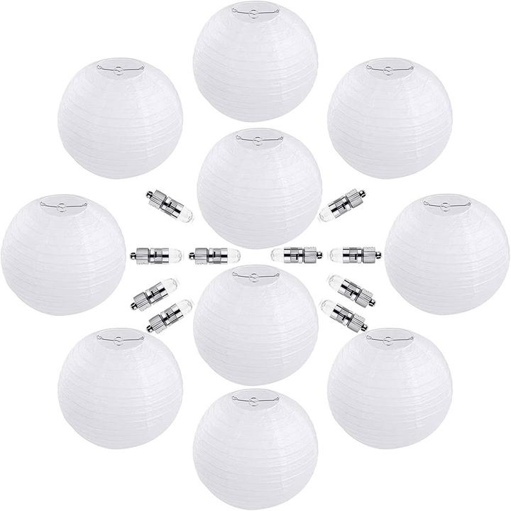 Image du produit Esmée Papier Lampion LED Lichter Deko Ø30cm 10er Set (0.33 m)