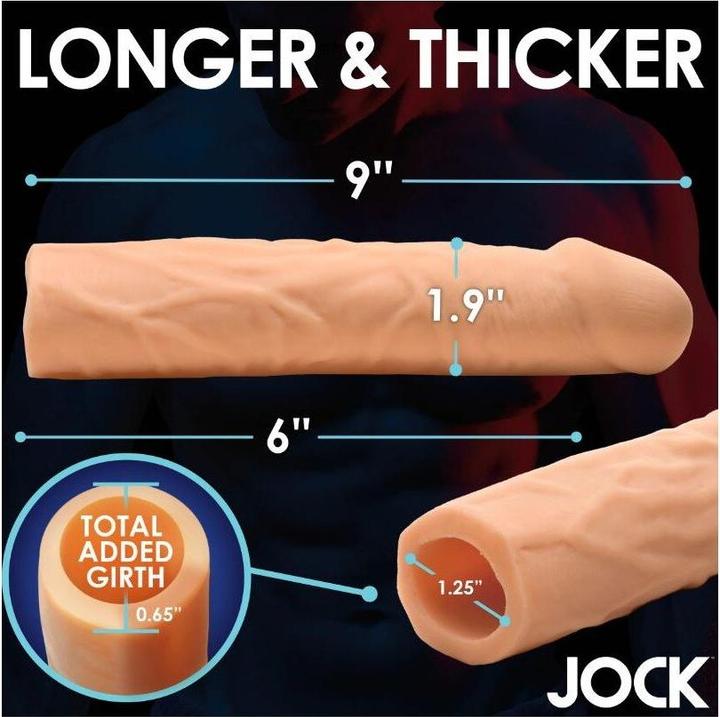 Actual product image Jock Extra Long Penis Sleeve 3" - Beige