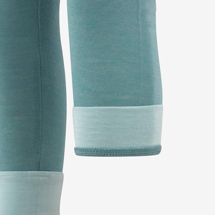Actual product image Wedze Ski underwear functional trousers baby merino wool - 900 turquoise