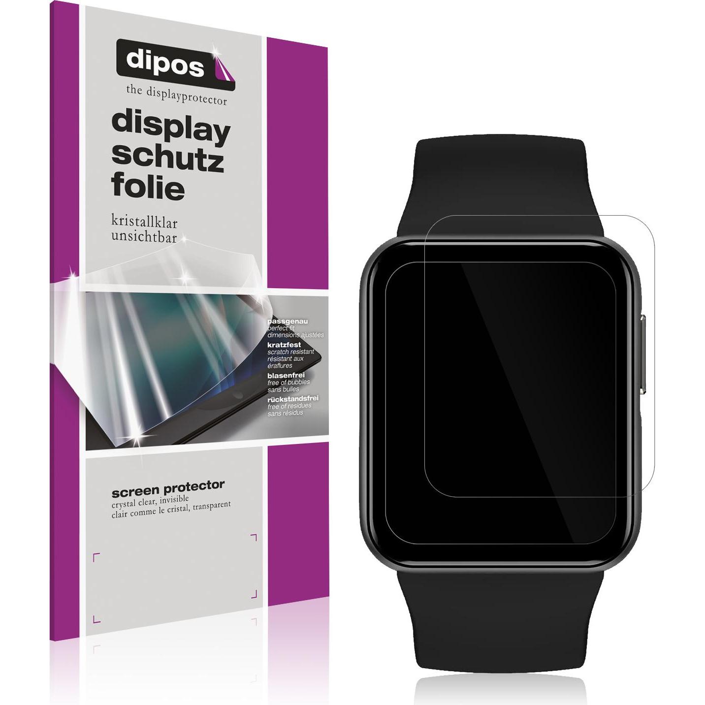 Dipos Displayschutzfolie Crystalclear, Smartwatch Schutzfolie, Transparent