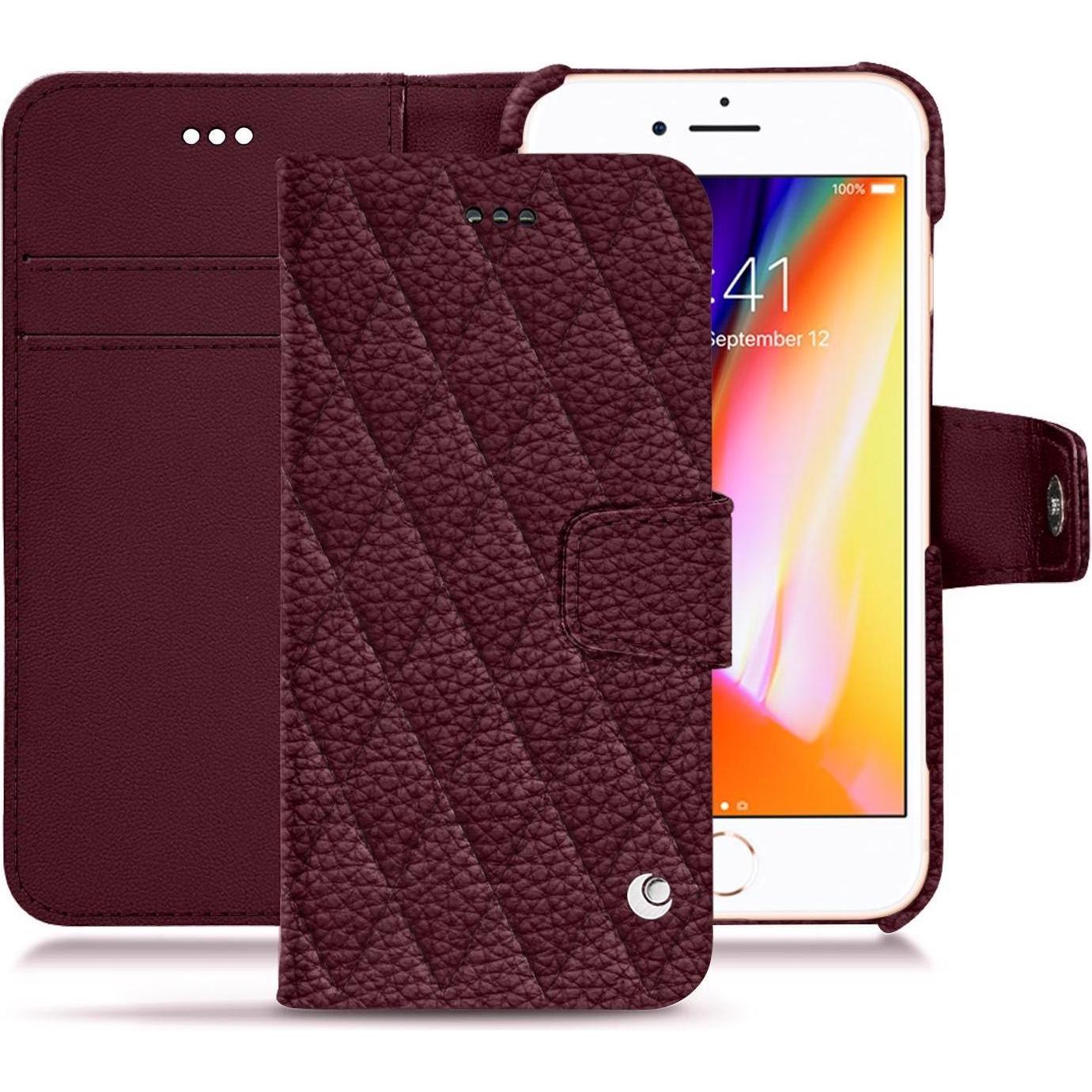 Noreve Lederschutzhülle Wallet (Apple iPhone 8), Smartphone Hülle, Violett
