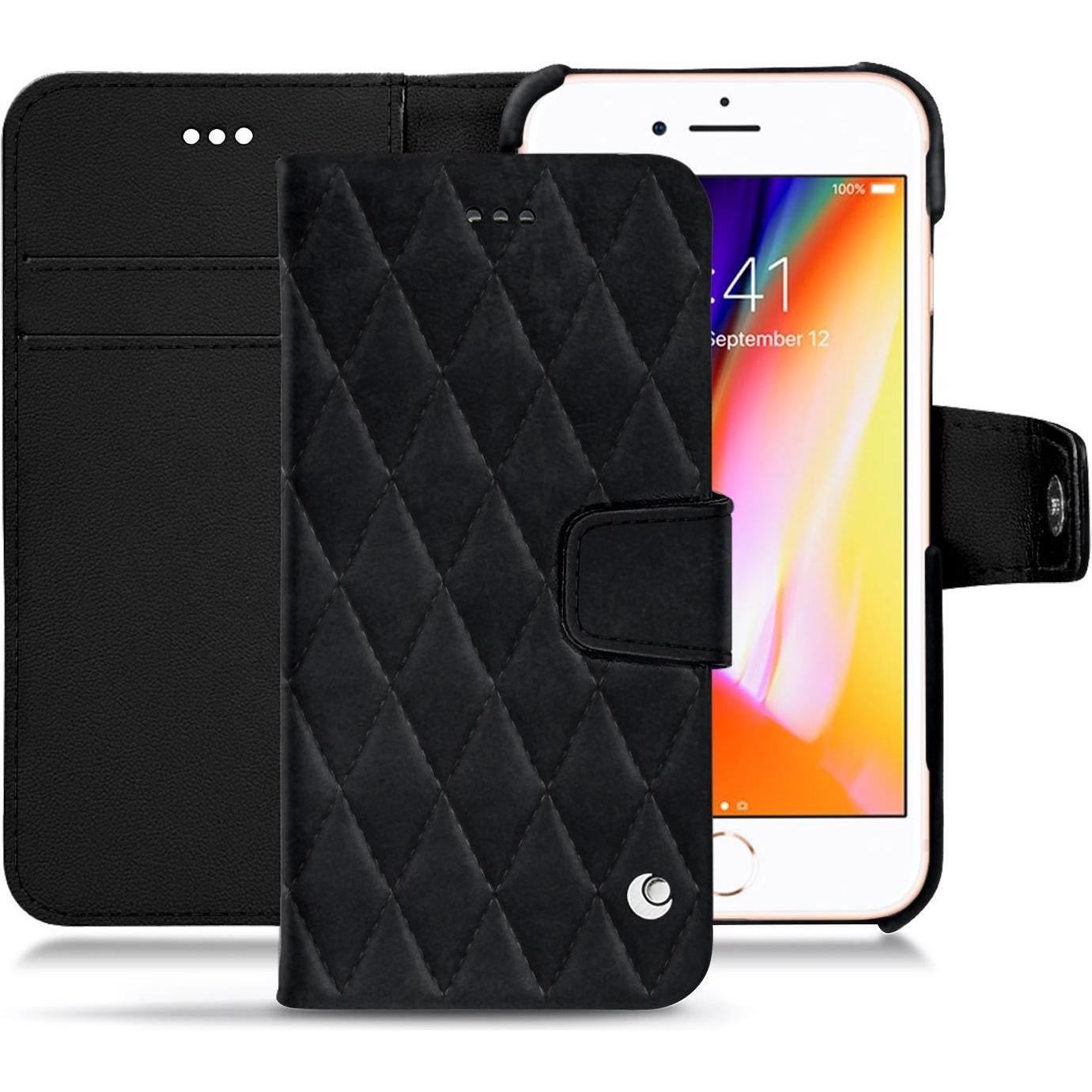 Thumbnail - Noreve Lederschutzhülle Wallet (Apple iPhone 8), Smartphone Hülle, Schwarz