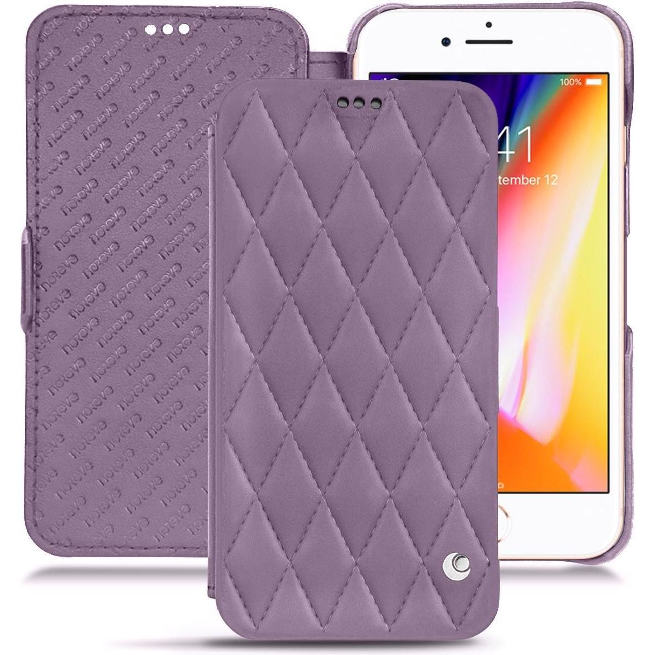 Noreve Lederschutzhülle horizontal (Apple iPhone 8), Smartphone Hülle, Violett