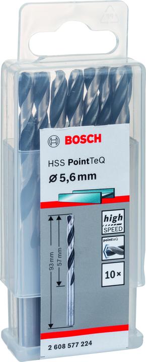 Produktbild Bosch Professional Zubehör Metallspiralbohrer HSS PointTeQ, DIN 338, 5,6 mm, 10er-Pack (5.6 mm)