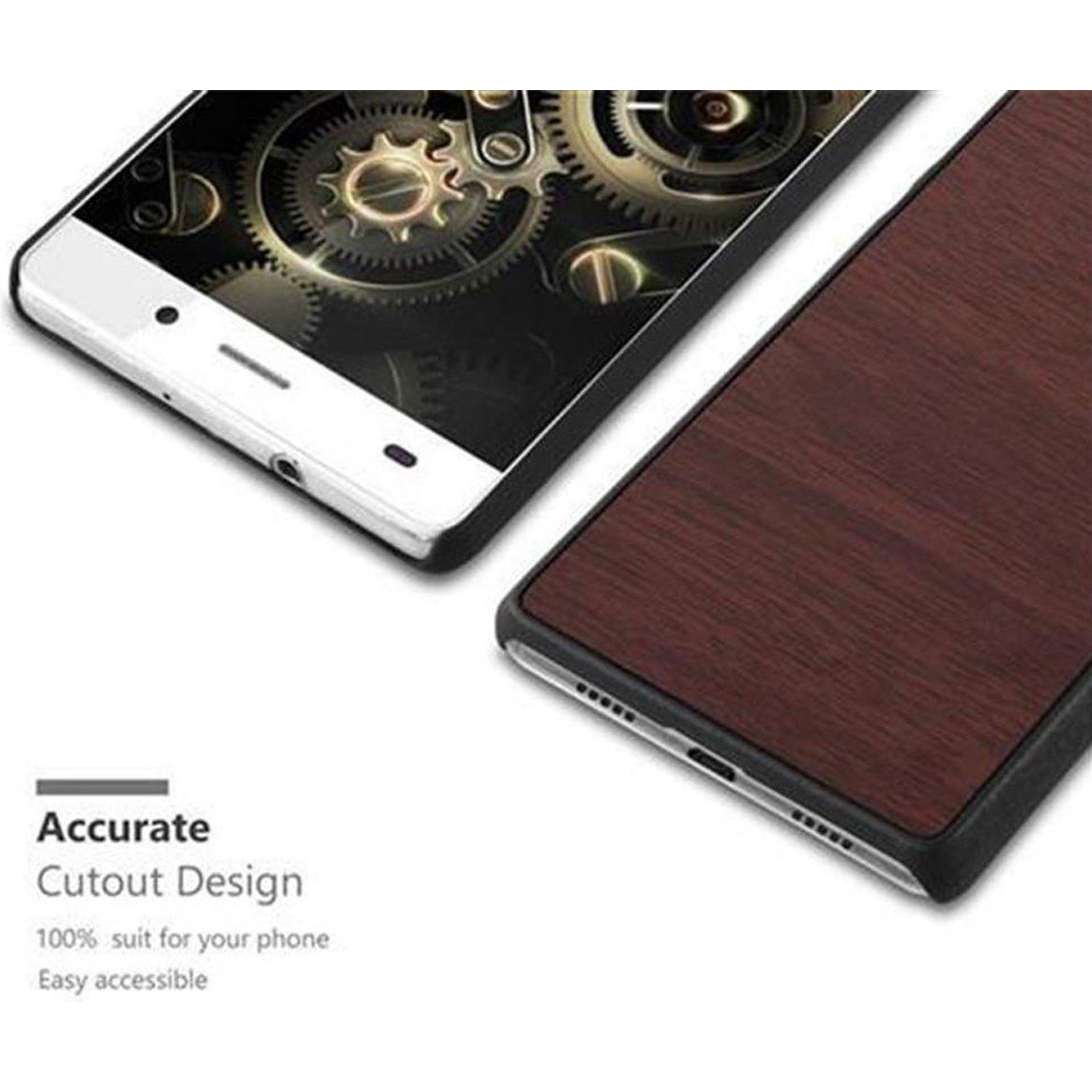 Thumbnail - Cadorabo Hard Cover Woody Cover (Huawei P8 Lite), Smartphone Hülle, Braun