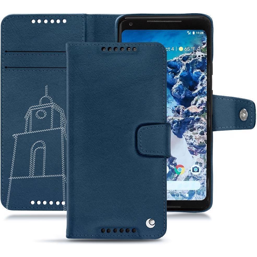 Noreve Lederschutzhülle Wallet (Google Pixel 2 XL), Smartphone Hülle, Blau