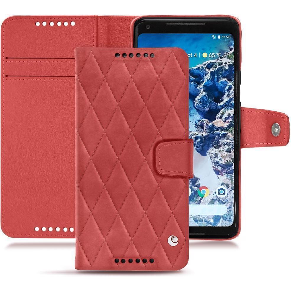 Noreve Lederschutzhülle Wallet (Google Pixel 2 XL), Smartphone Hülle, Rot