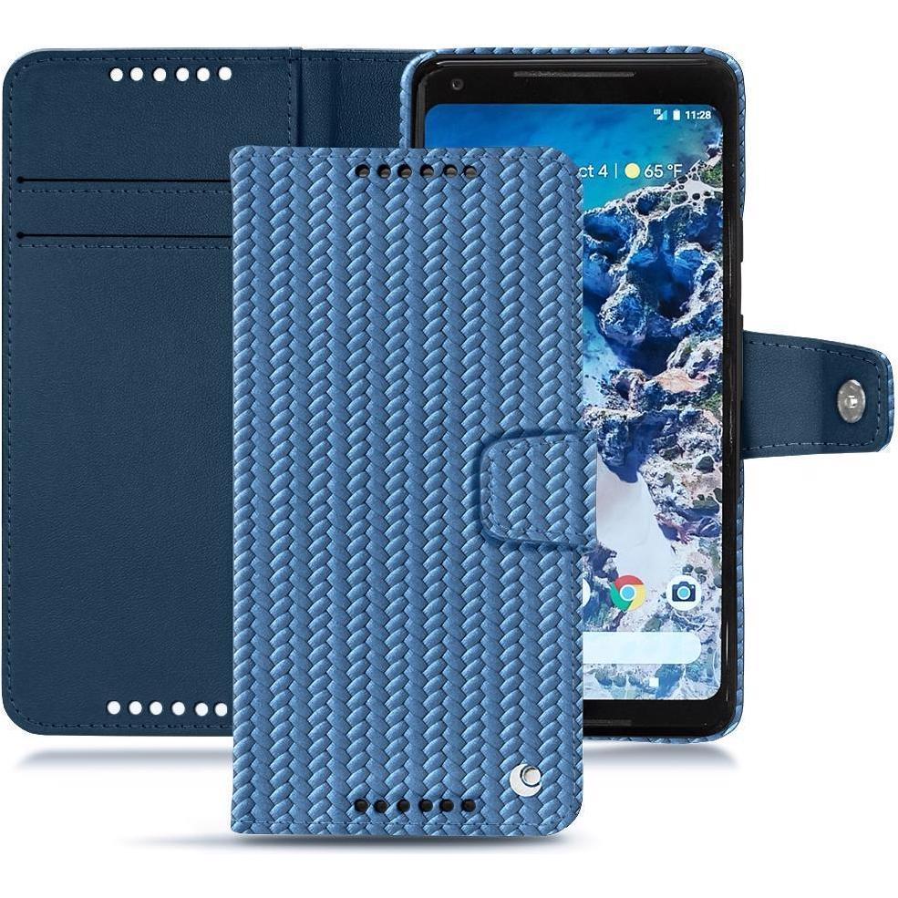Noreve Lederschutzhülle Wallet (Google Pixel 2 XL), Smartphone Hülle, Blau