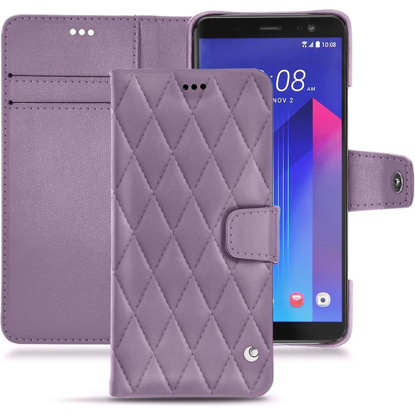 Noreve Lederschutzhülle Wallet (HTC U11+), Smartphone Hülle, Violett