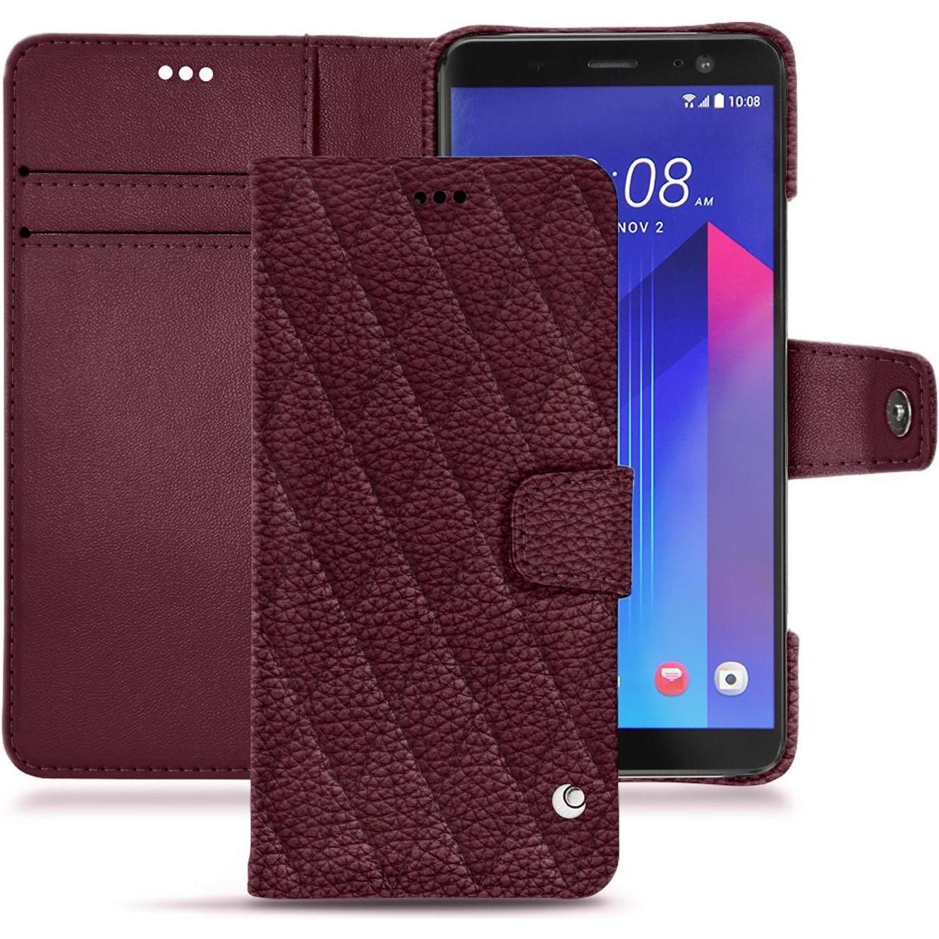 Noreve Lederschutzhülle Wallet (HTC U11+), Smartphone Hülle, Violett