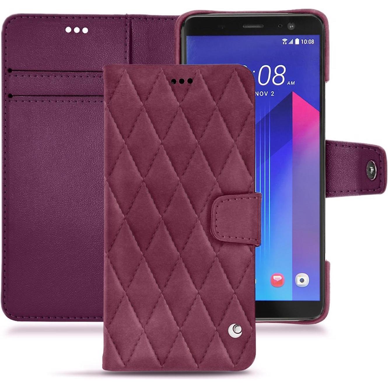 Noreve Lederschutzhülle Wallet (HTC U11+), Smartphone Hülle, Violett