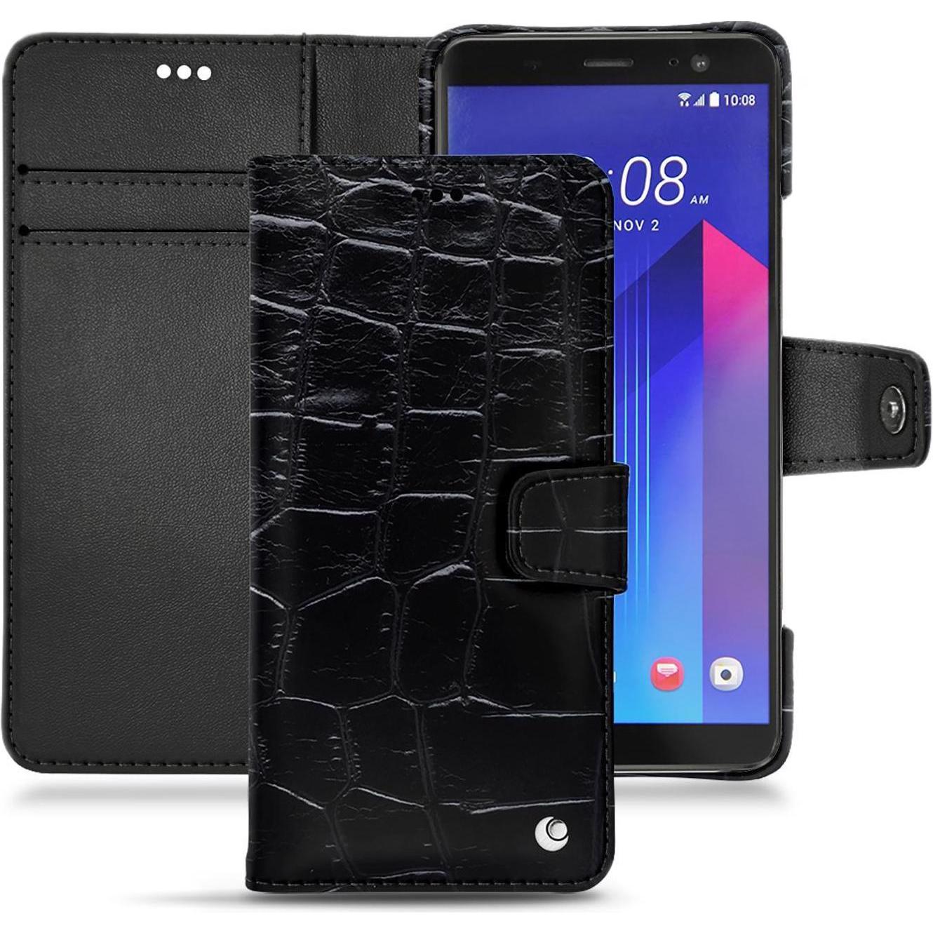 Thumbnail - Noreve Lederschutzhülle Wallet (HTC U11+), Smartphone Hülle, Schwarz