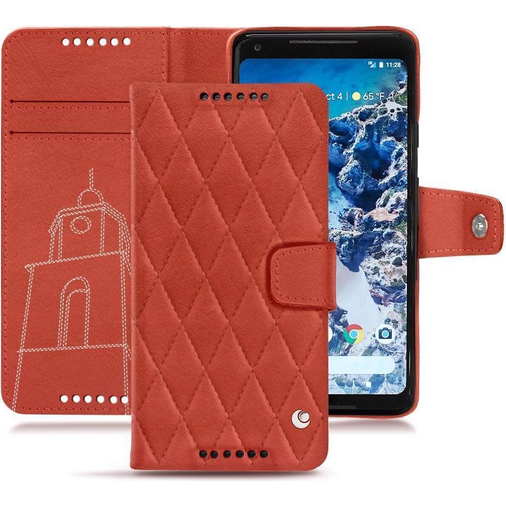 Noreve Lederschutzhülle Wallet (Google Pixel 2 XL), Smartphone Hülle, Orange