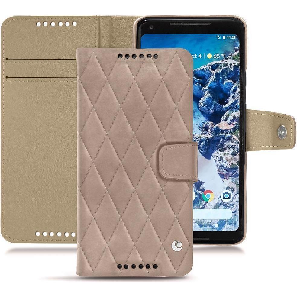 Noreve Lederschutzhülle Wallet (Google Pixel 2 XL), Smartphone Hülle, Beige