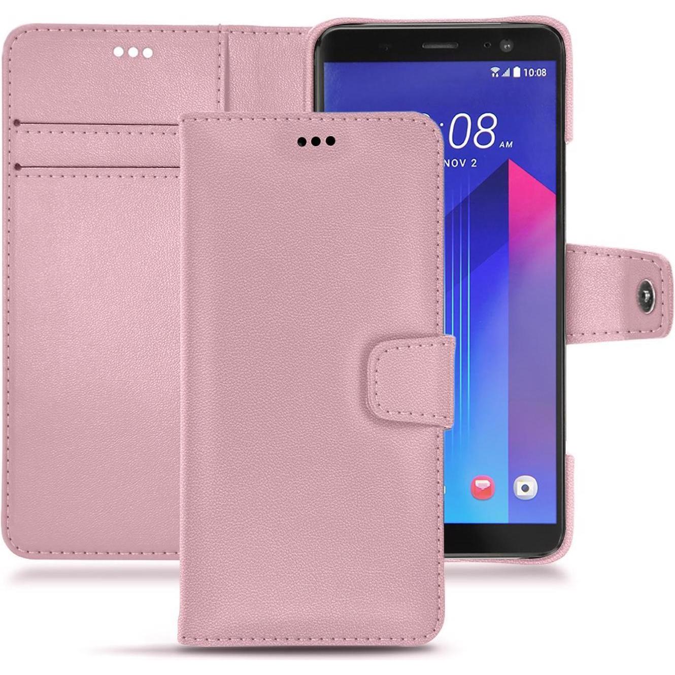 Noreve Lederschutzhülle Wallet (HTC U11+), Smartphone Hülle, Rosa