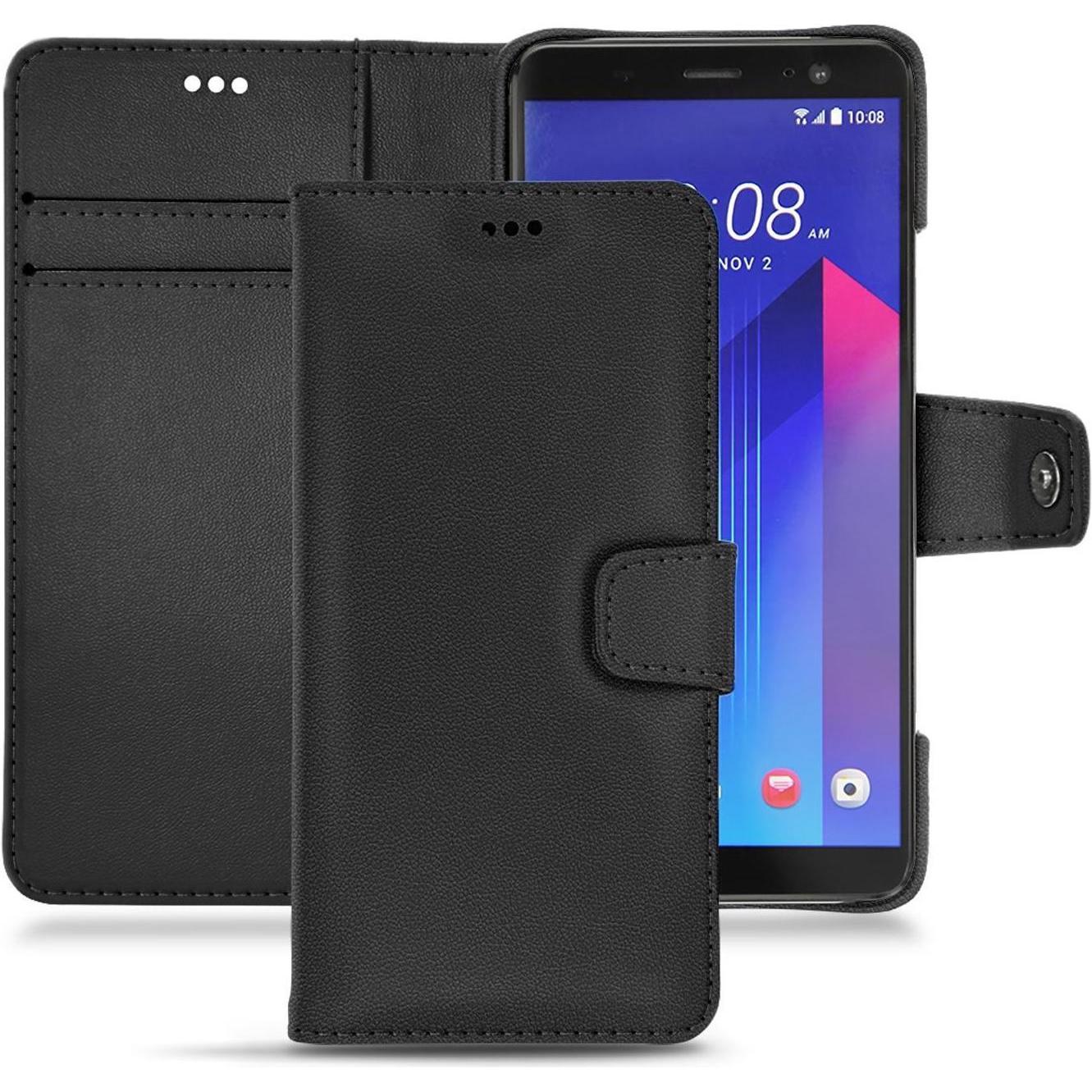 Noreve Lederschutzhülle Wallet (HTC U11+), Smartphone Hülle, Schwarz
