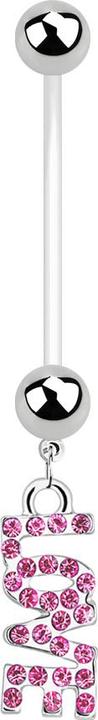 Immagine prodotto Star Piercing Banane Schwangerschaft mit Love pink (senza ottone, Acciaio chirurgico 316L, Materiale sintetico)