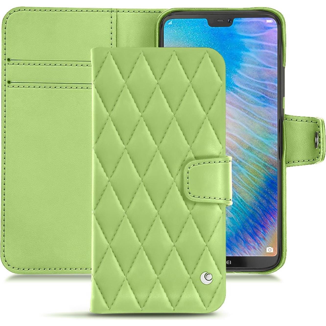 Noreve Lederschutzhülle Wallet (Huawei P20 Lite), Smartphone Hülle, Grün