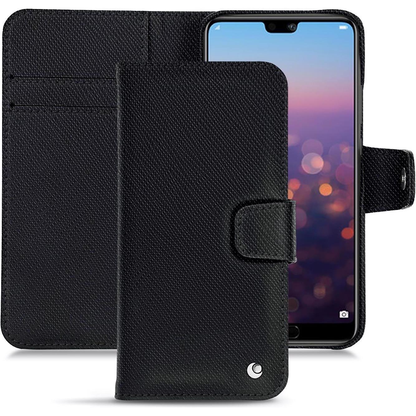 Noreve Lederschutzhülle Wallet (Cubot P20), Smartphone Hülle, Schwarz