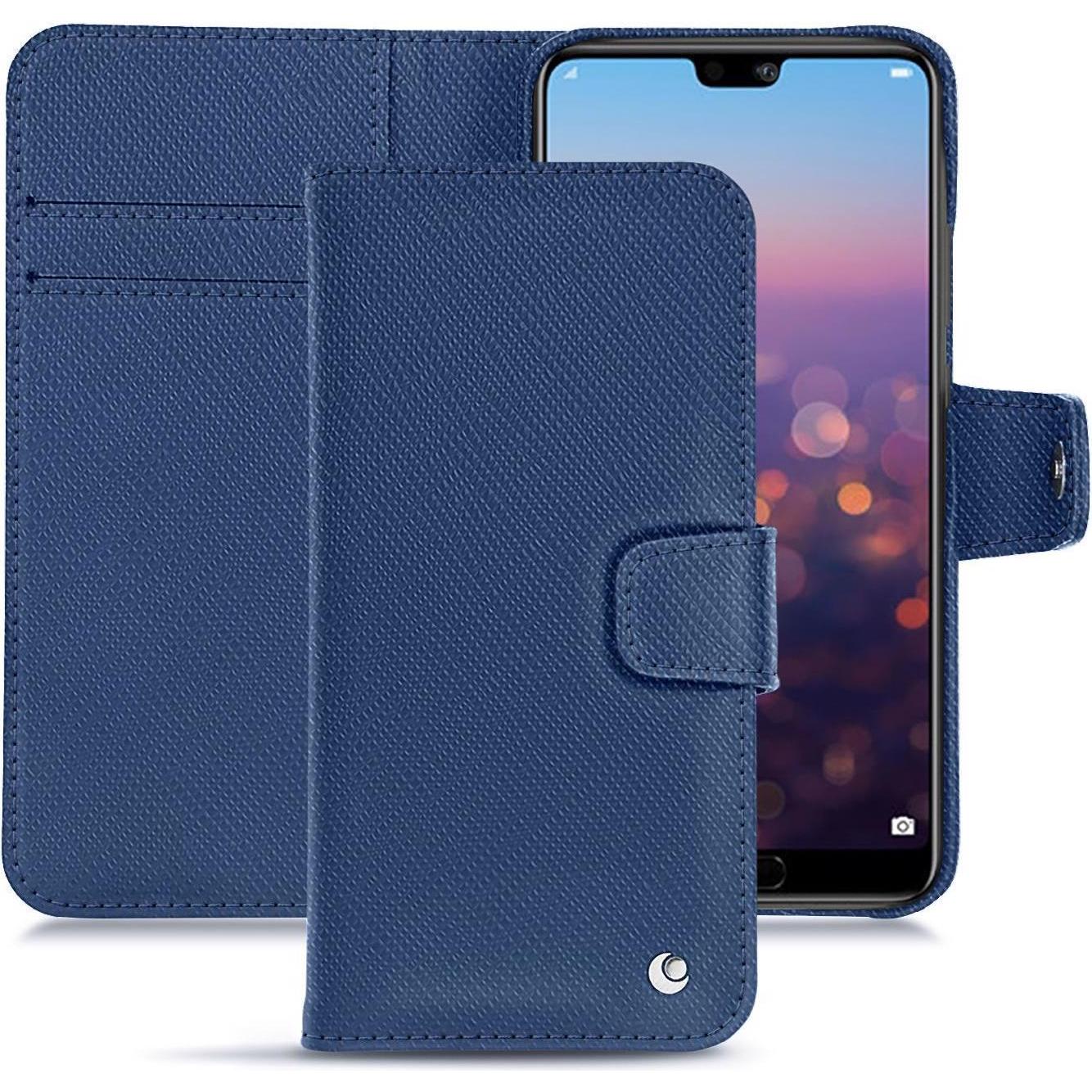 Noreve Lederschutzhülle Wallet (Huawei P20), Smartphone Hülle, Blau