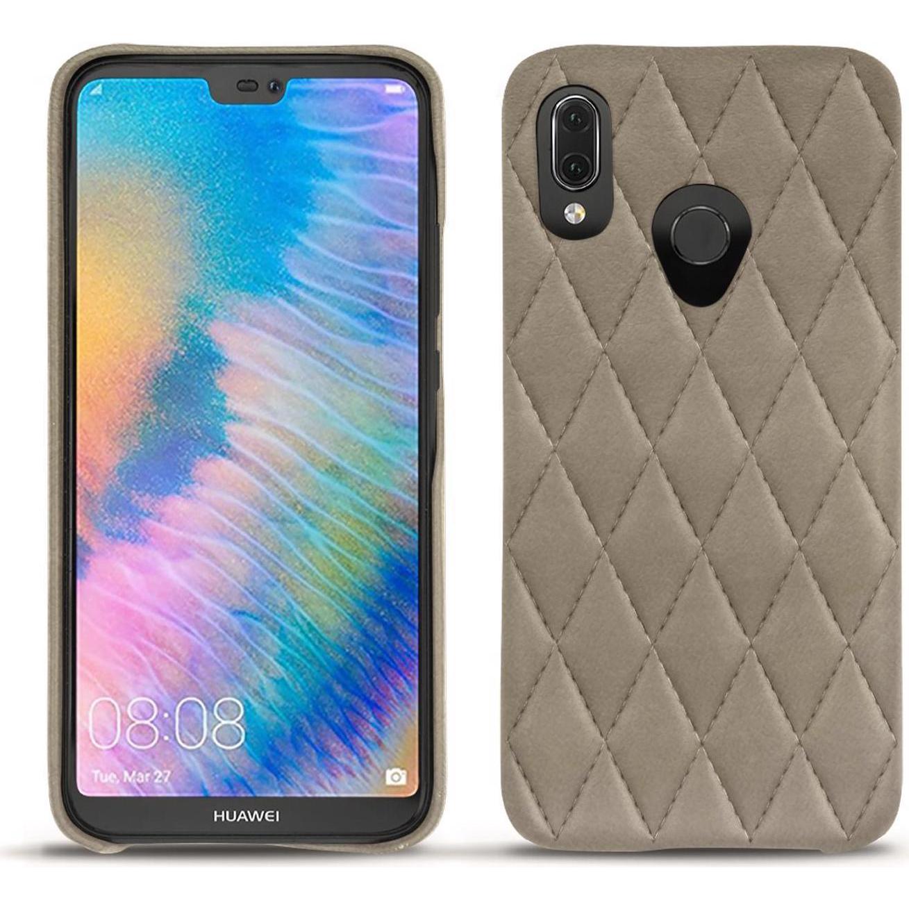 Noreve Lederschutzhülle (Huawei P20 Lite), Smartphone Hülle, Beige