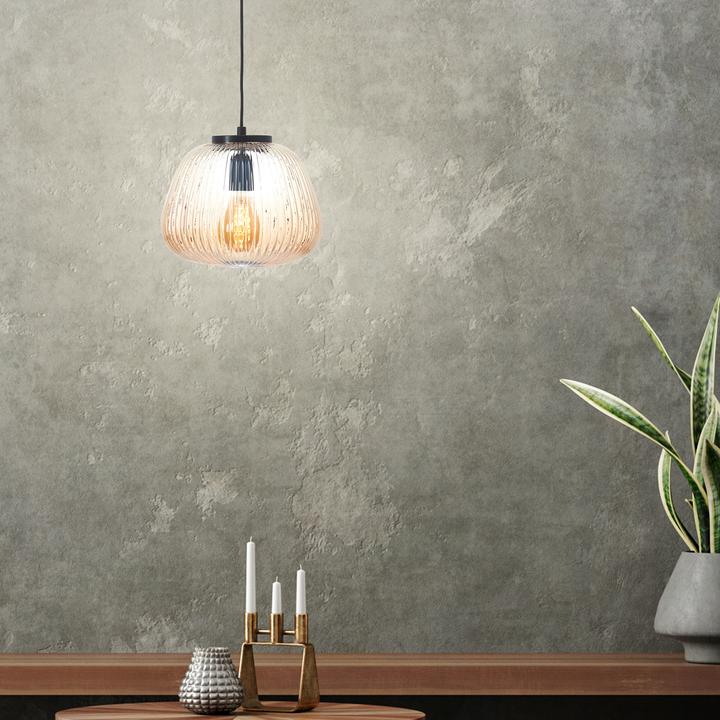 Image du produit Brilliant Suspension Kaizen 25cm ambre-ambre/noir mat (E27)