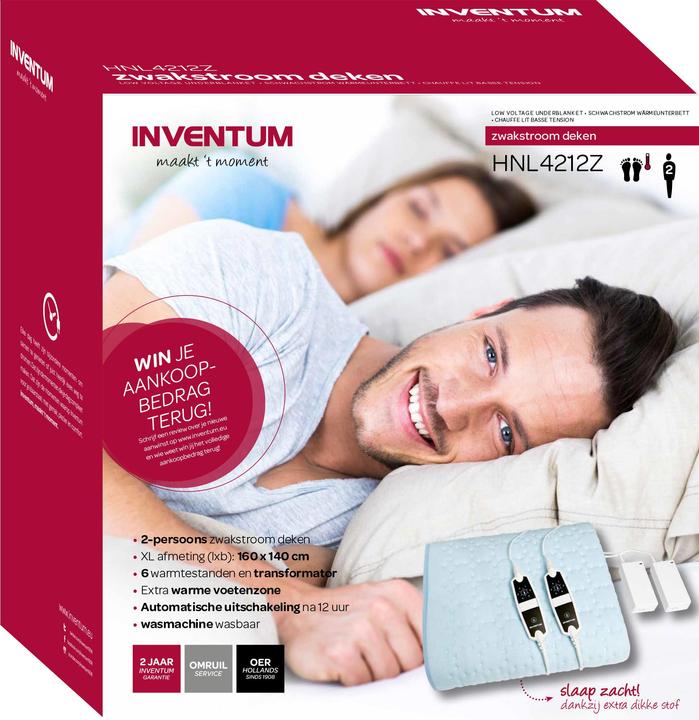 Actual product image Inventum HNL4212Z - Elektrische onderdeken - Zwakstroom - 160x140 cm - Lichtblauw (140 x 160 cm)